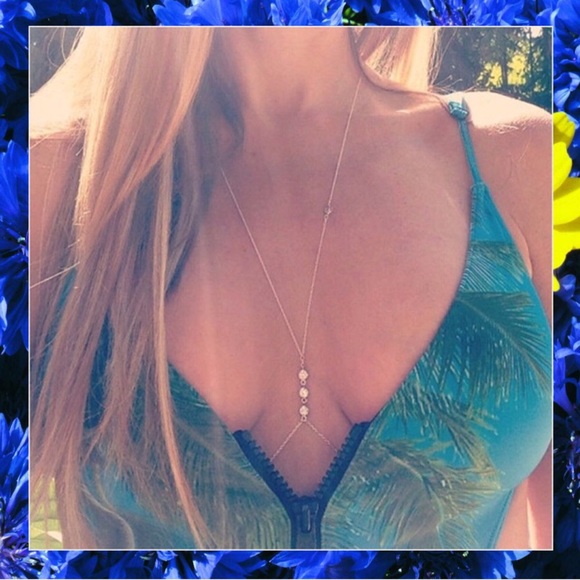 Fashion Jewelry Body Chain Jewelry - Criss Cross Silver Body Chain Harness Hollow Cage Bralette Jewelry